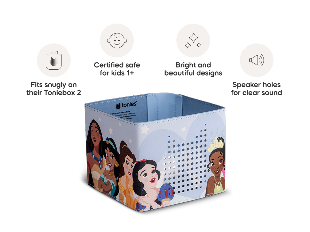 Toy box with Disney Princess design on a white background