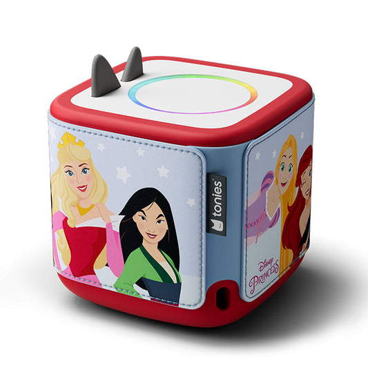 Toy box with Disney Princess characters on a white background