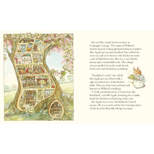 Illustrated map of a cottage inside a tree with text on a white background