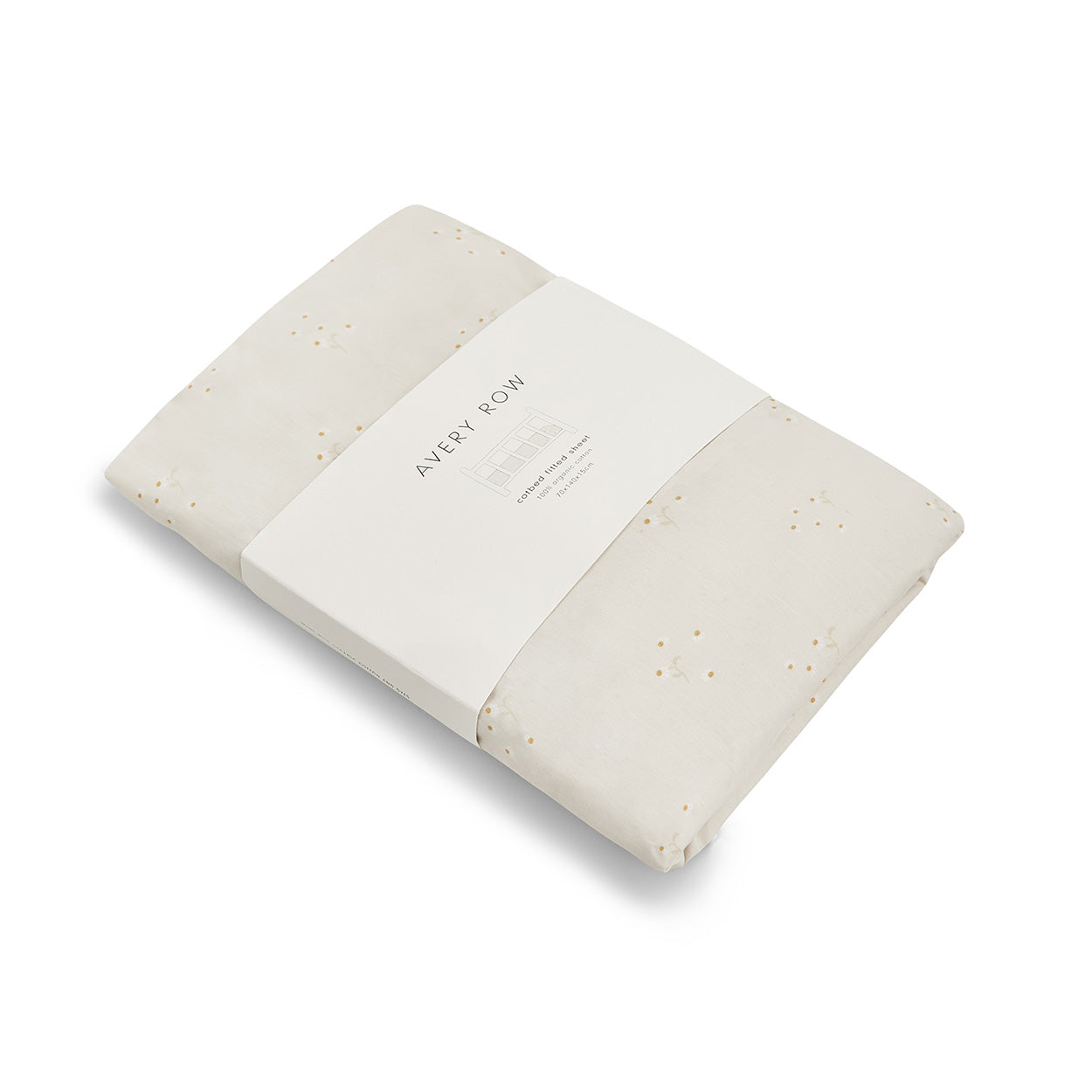 Folded fabric with 'Avery Row' label on a white background