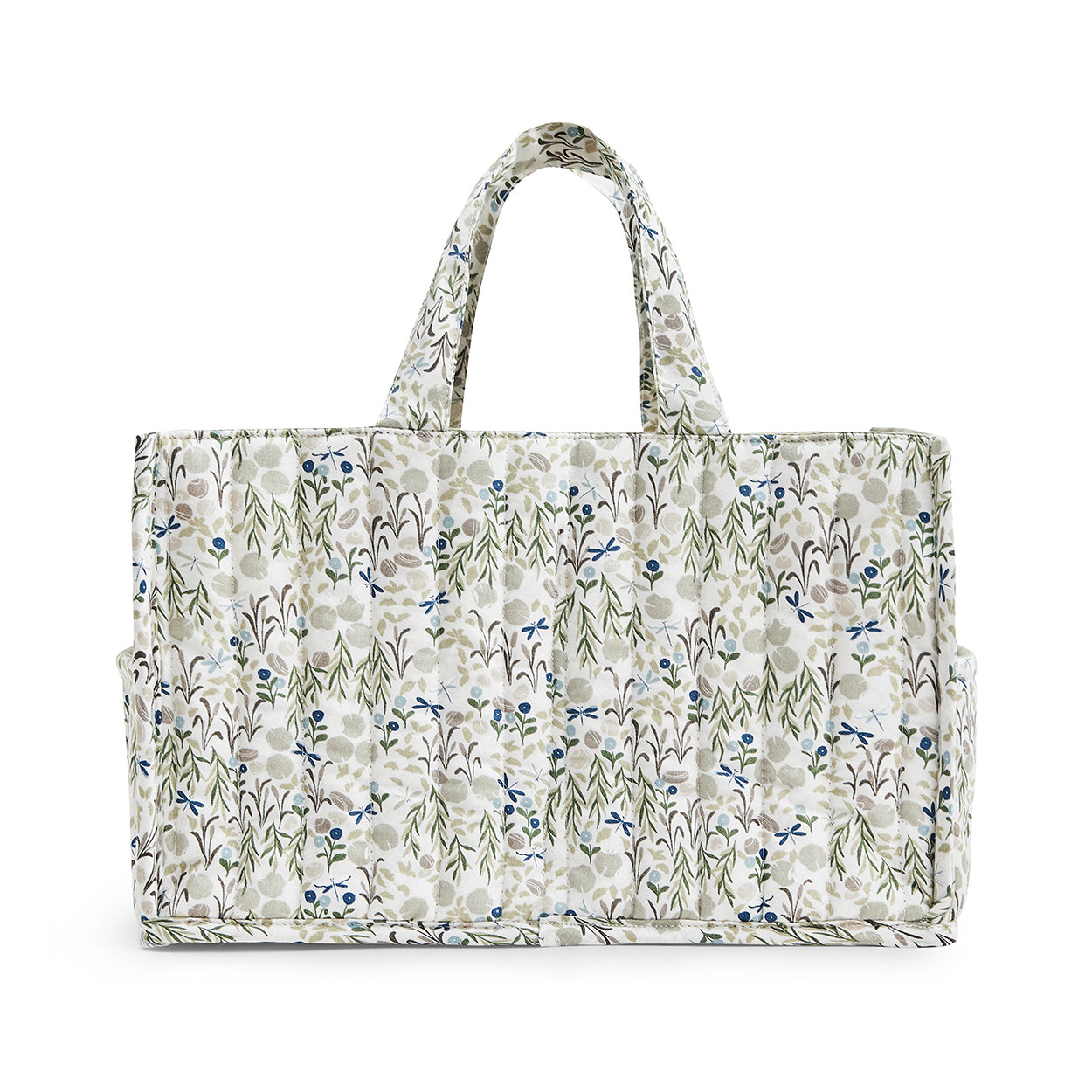 Floral patterned tote bag on a white background