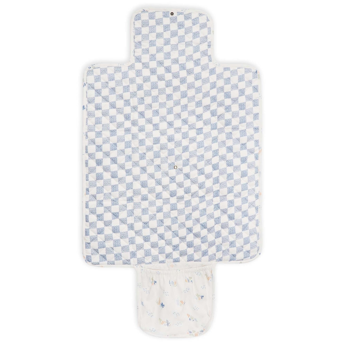 Checkered mat with a white base on a white background