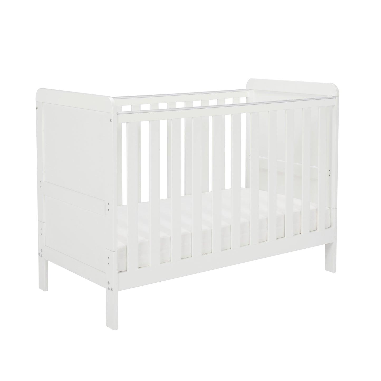 White cot on a white background