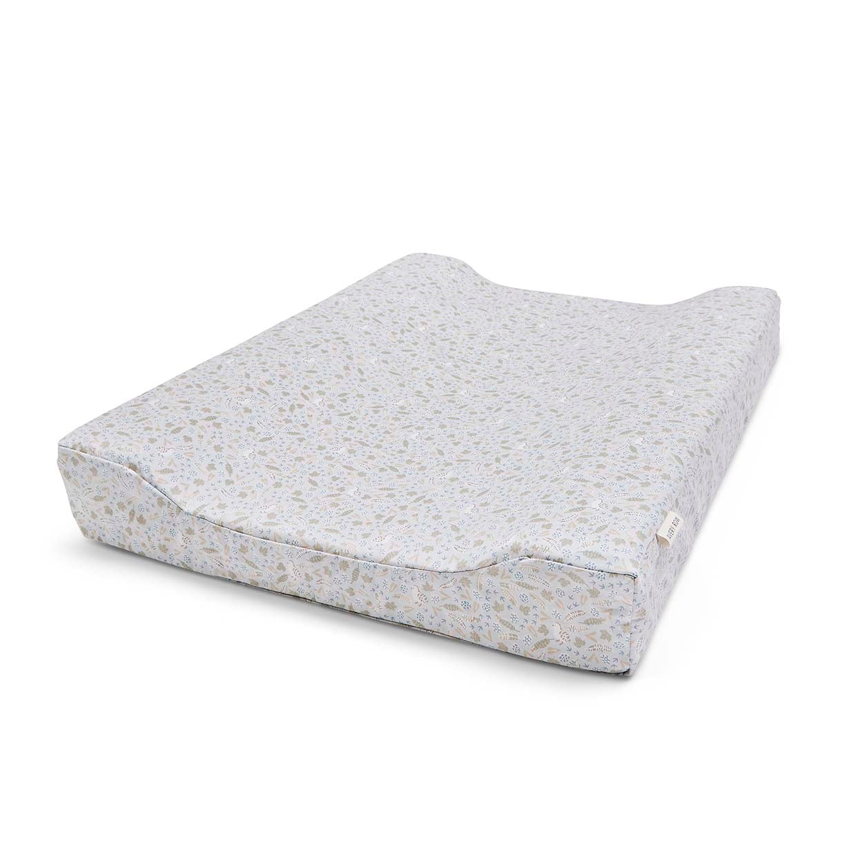 Gray textured changing pad on a white background