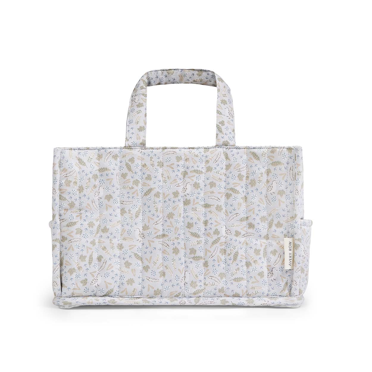Floral patterned tote bag on a white background