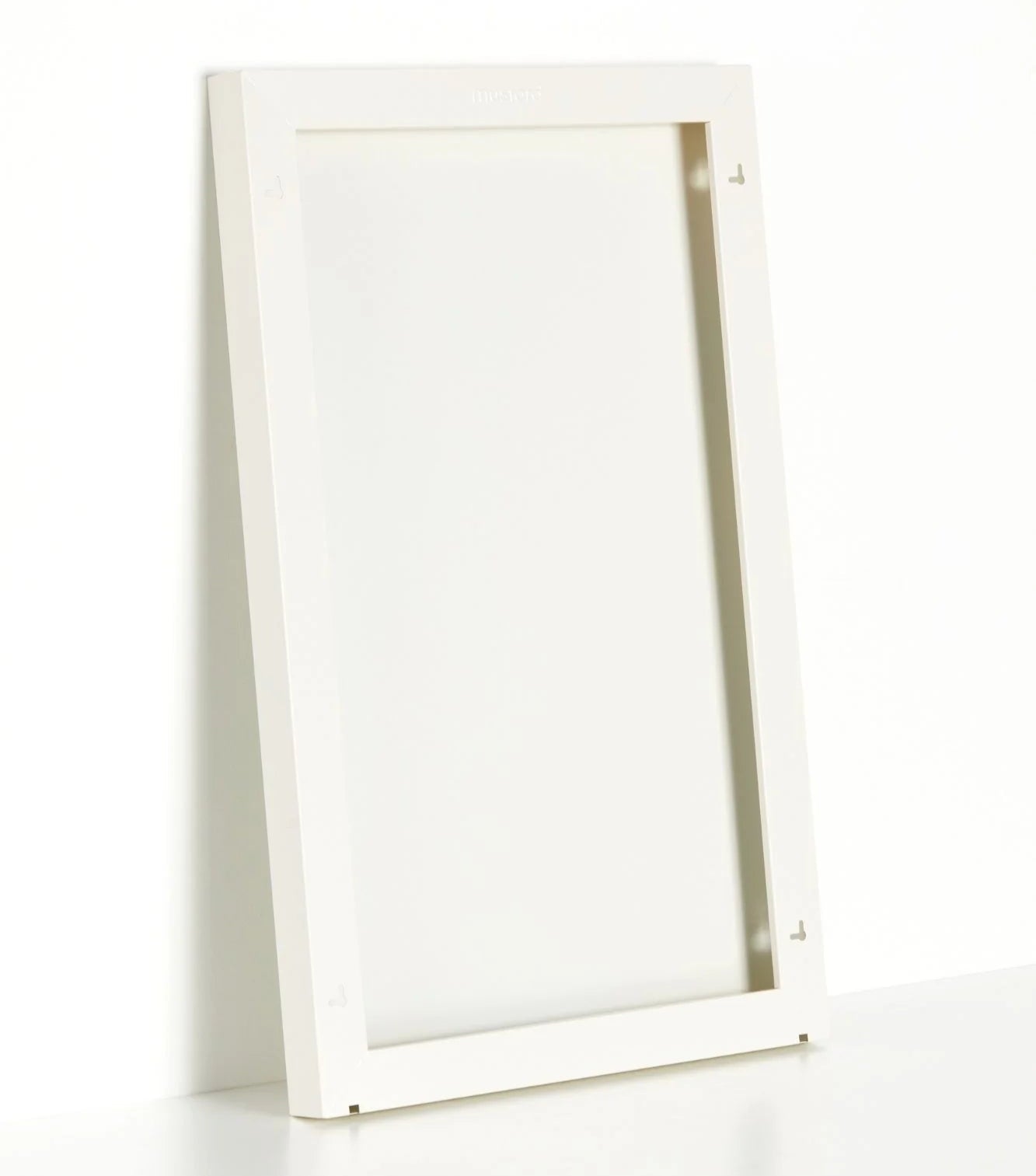 White frame on a white background