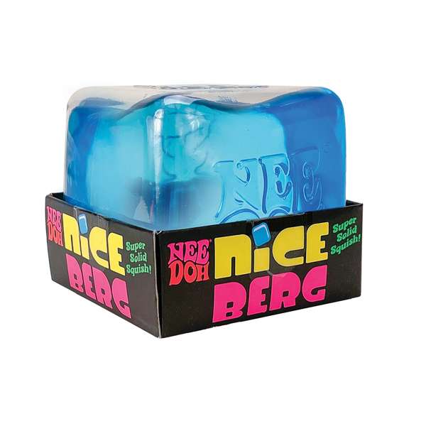 Blue gummy bear in packaging with 'Nice Berg' branding on a white background