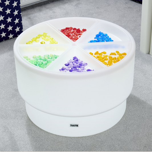 Sensory mood table with insert and loose parts