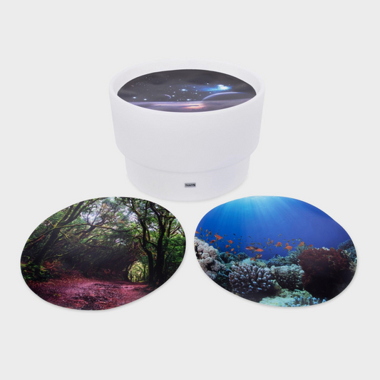 Sensory light table with 3 discovery play mats