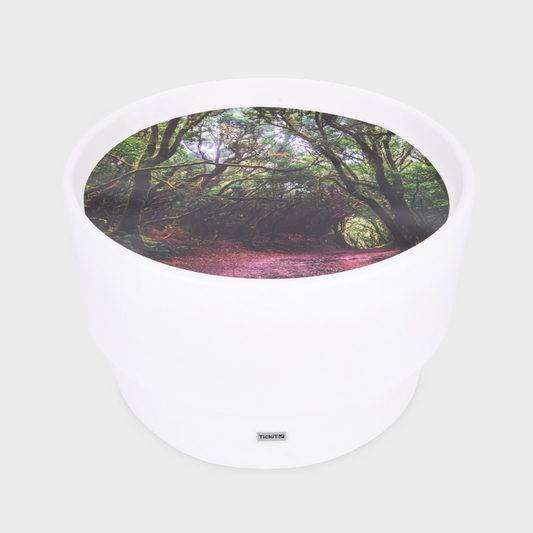 Sensory play table with a forest play mat