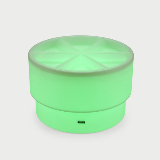 Plastic sorting tray inside the sensory mood table