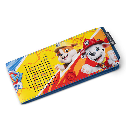 Pencil case with cartoon characters on a white background