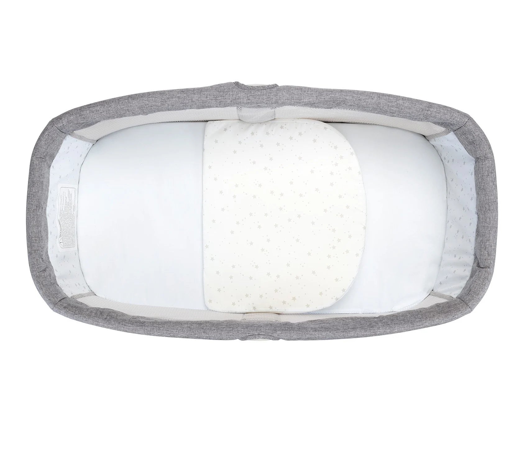 Baby safety seat with gray border on a white background