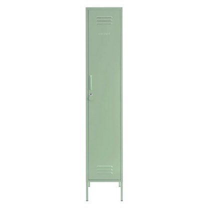 Green locker on a white background