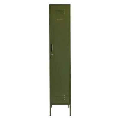 Green locker on a white background