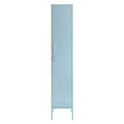 Light blue locker on a white background