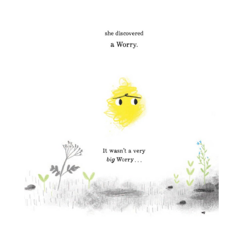 Illustration of a worried yellow character with text about discovering a worry.