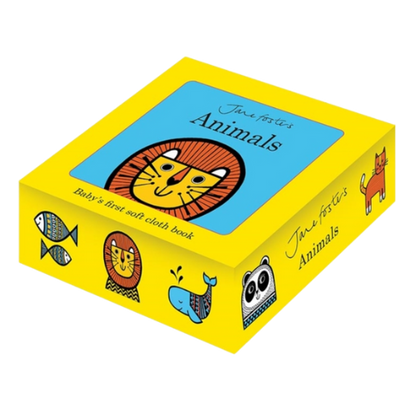 Yellow box with animal illustrations and 'Animals' text on a white background