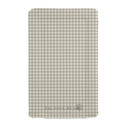 Checkered blanket with 'Ralphie Bear' branding on a white background