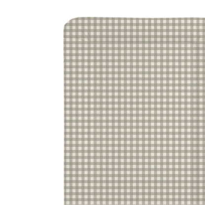 Checkered fabric with a small white and gray pattern on a white background
