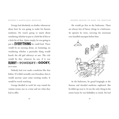 Page from a book with text and a bathroom illustration on a white background