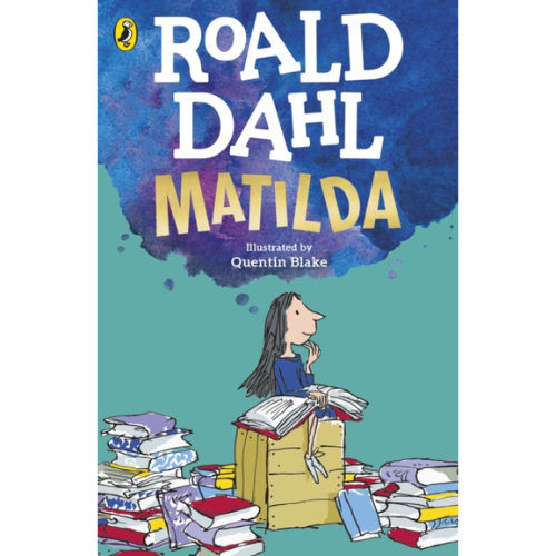 Book cover of 'Matilda' by Roald Dahl with a colorful design and illustration of a character.