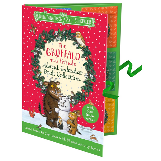Book collection titled 'The Gruffalo and Friends Advent Calendar Book Collection' with festive design.