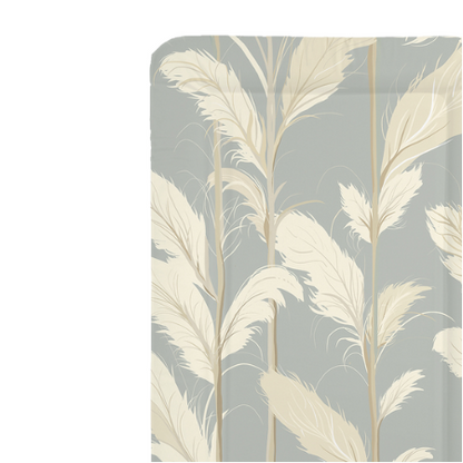 Wallpaper with a leaf pattern on a gray background