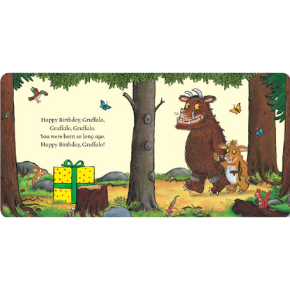 Illustration of a bear and a cat in a forest with text on a white background