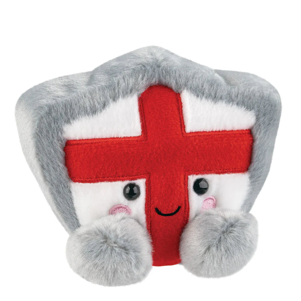 Plush toy with a red cross on a white background