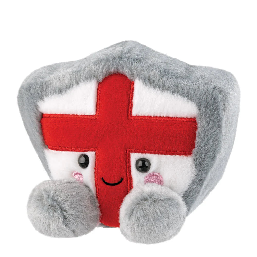 Plush toy with a red cross on a white background