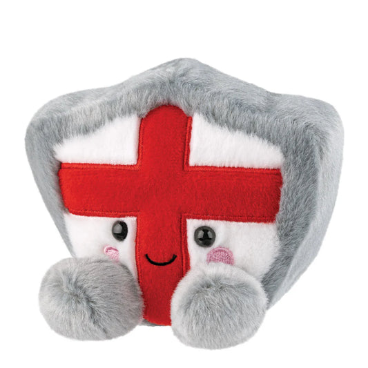 Plush toy with a red cross on a white background