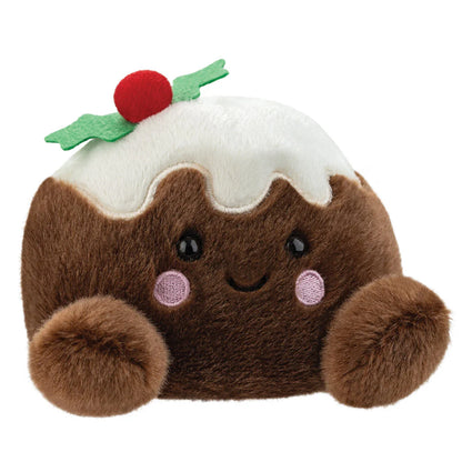 Plush toy resembling a Christmas pudding with a cherry on top