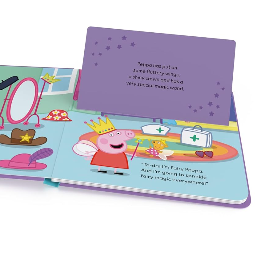 Children's book with colorful illustrations on a white background
