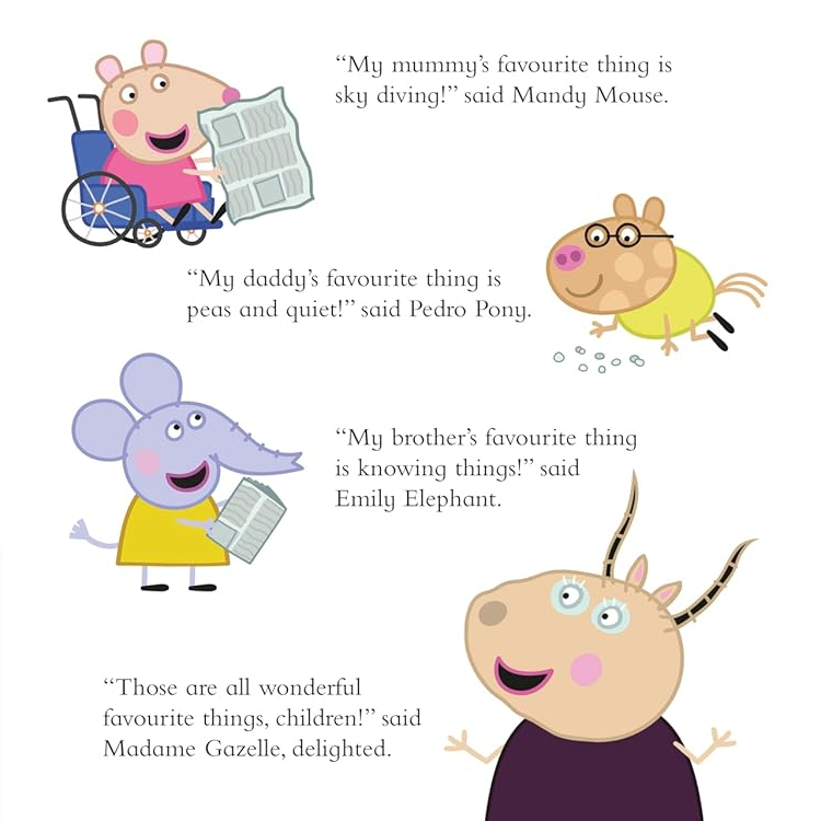 Illustrated children's book page with cartoon characters in a classroom setting.
