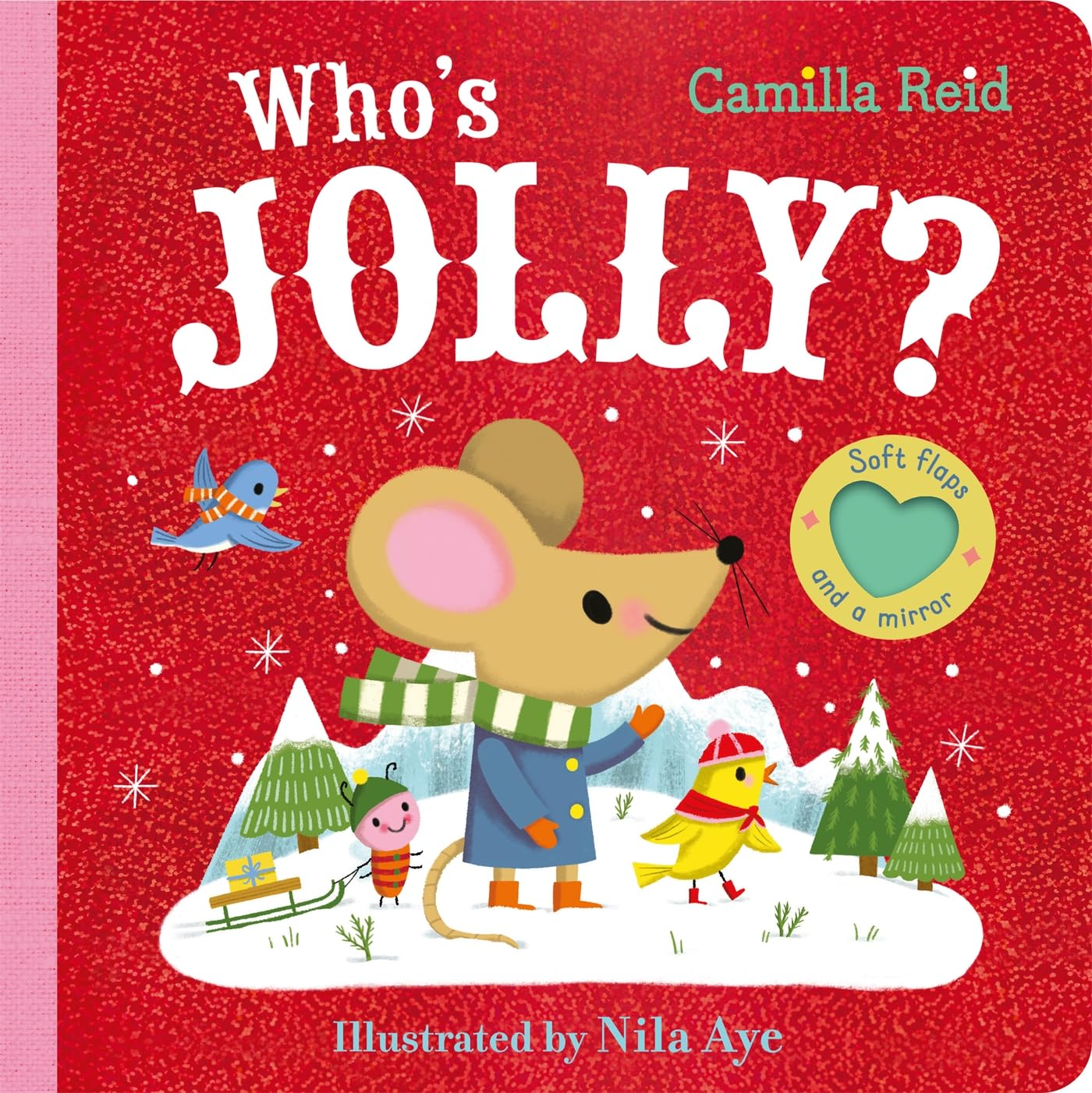 Book cover of 'Who's Jolly?' with a mouse character on a red background