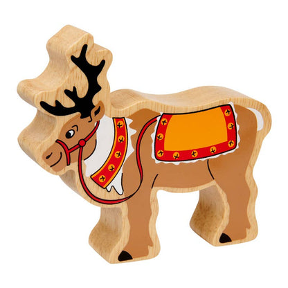 Natural Brown Reindeer with Reins