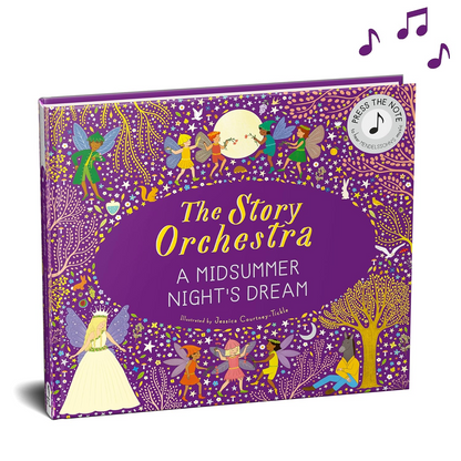Book cover with a purple background The story orchestra A midsummer nights dream