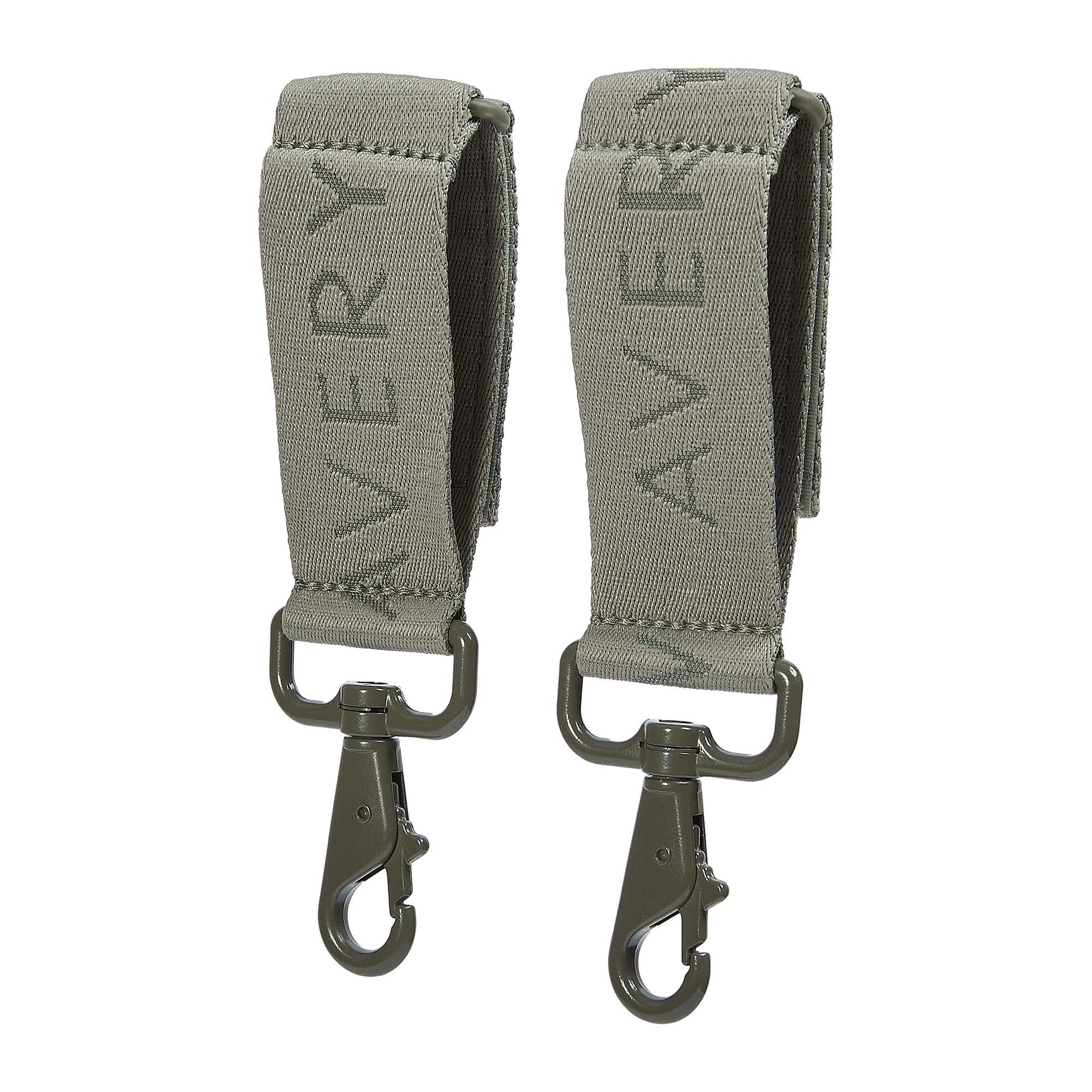 Two gray straps with 'Avery' branding on a white background