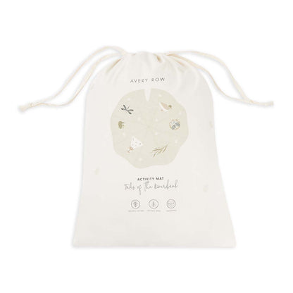 Drawstring bag with jewelry set on a white background