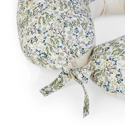 Floral-patterned baby nest with a white background