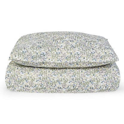 Floral-patterned quilt on a white background