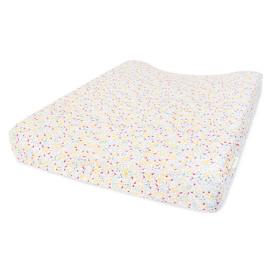 Floral-patterned pillow on a white background