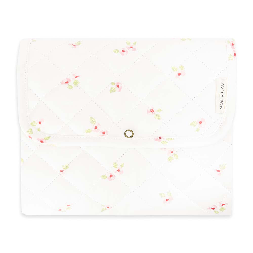 White card with colorful confetti pattern and Avery Row branding on a white background