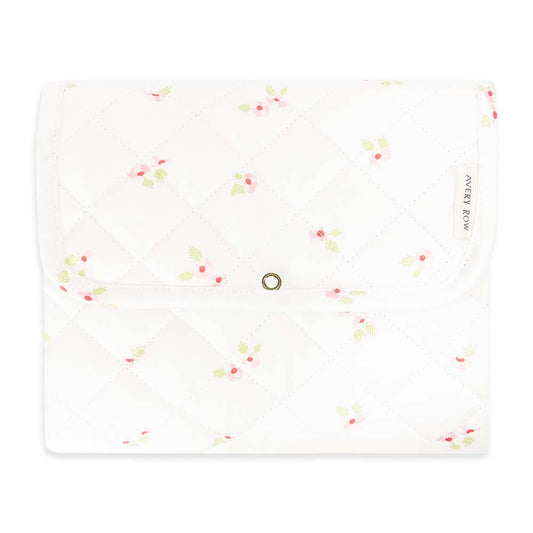 White card with colorful confetti pattern and Avery Row branding on a white background
