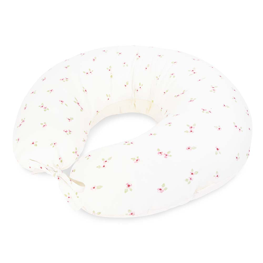 White plate with floral pattern on a white background