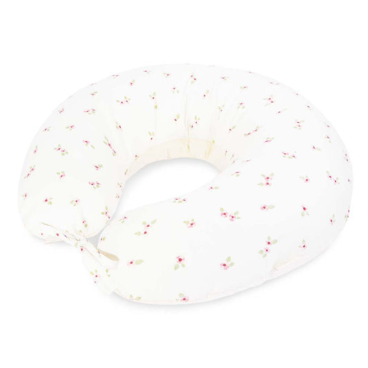 White plate with floral pattern on a white background