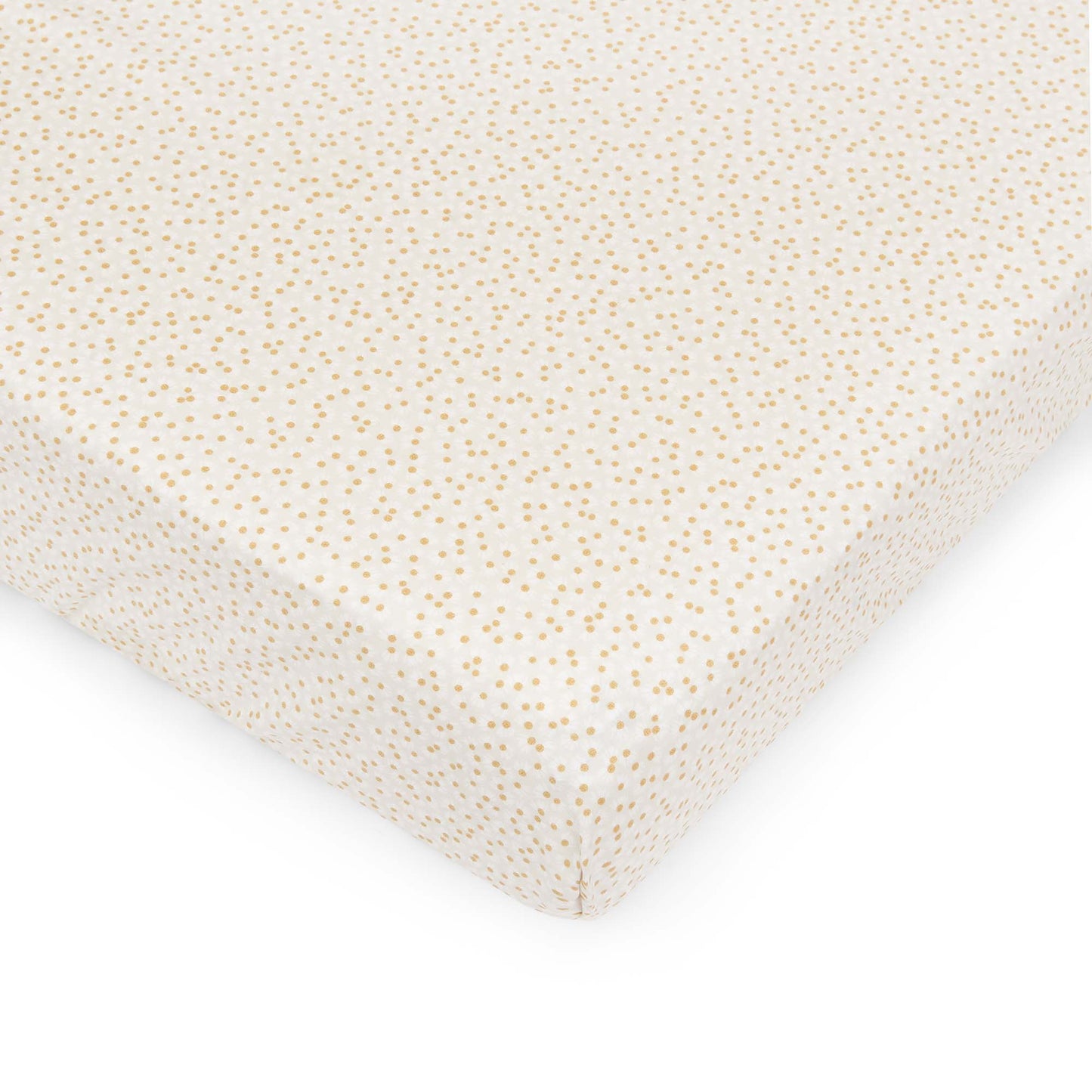 Fitted sheet with subtle pattern on a white background
