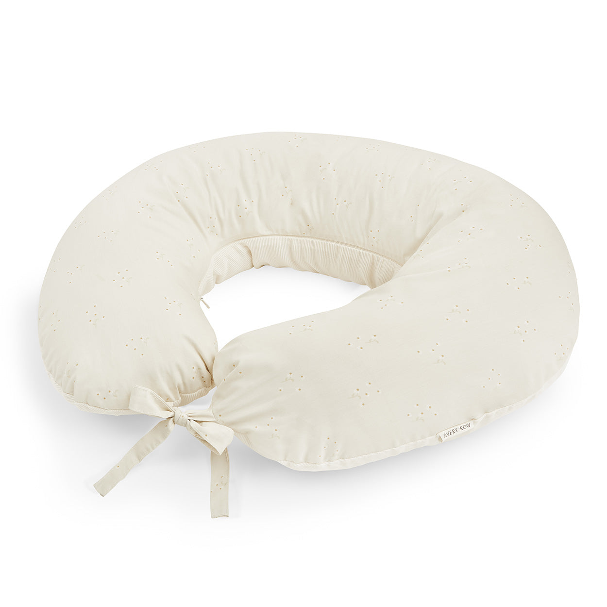 Beige neck pillow on a white background