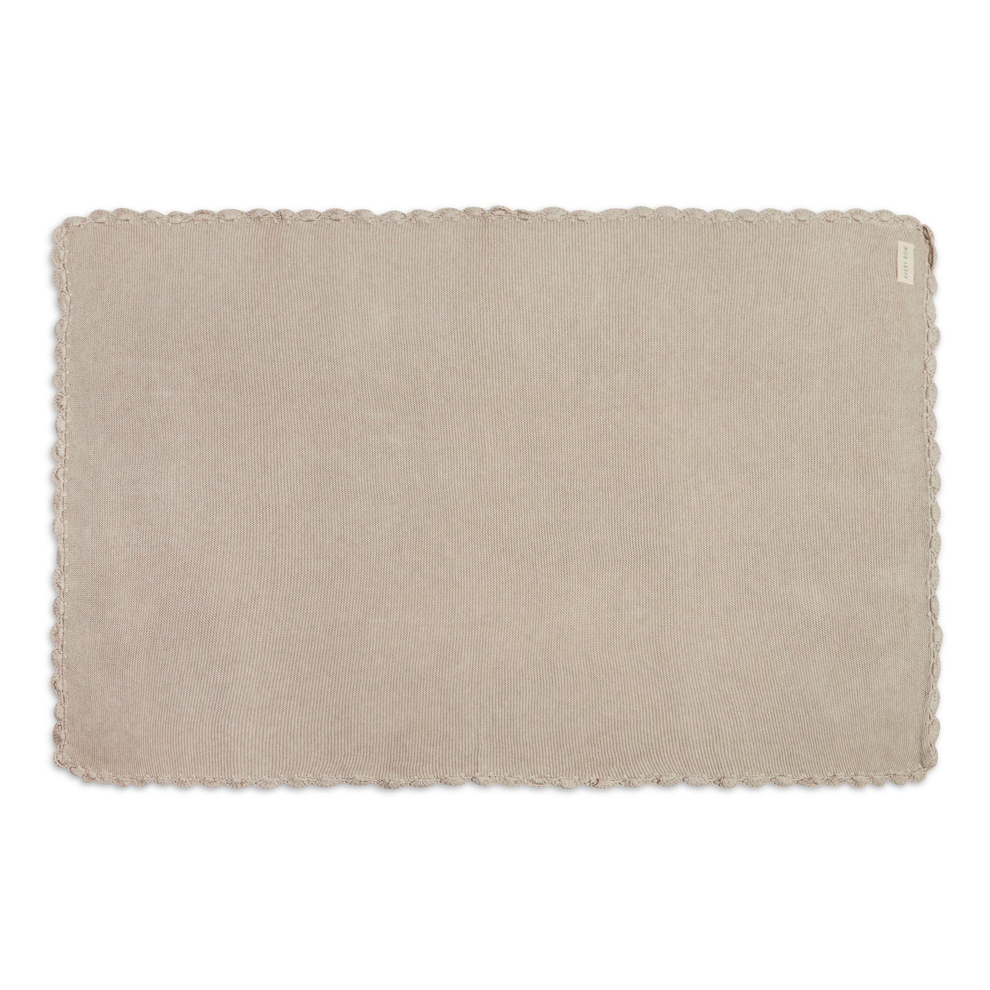 Beige woven placemat on a white background